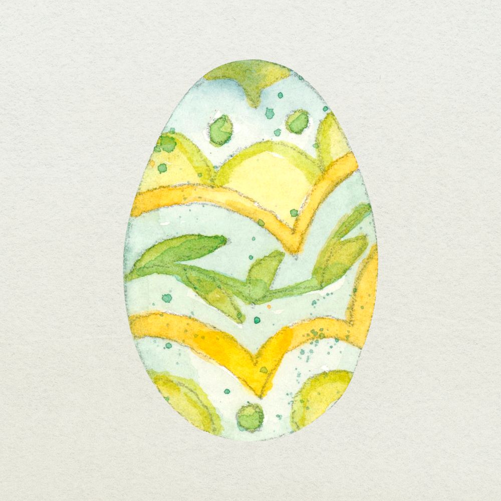 Easter egg design element psd cute watercolor illustration