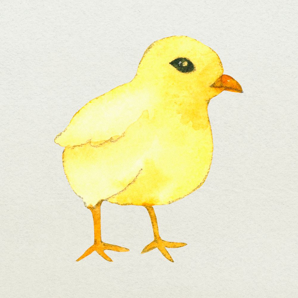 Easter bird design element psd cute watercolor illustration 
