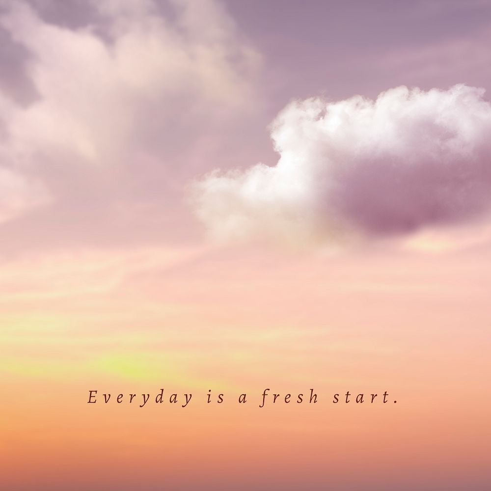 Sky and clouds psd social media post template with inspiring quote