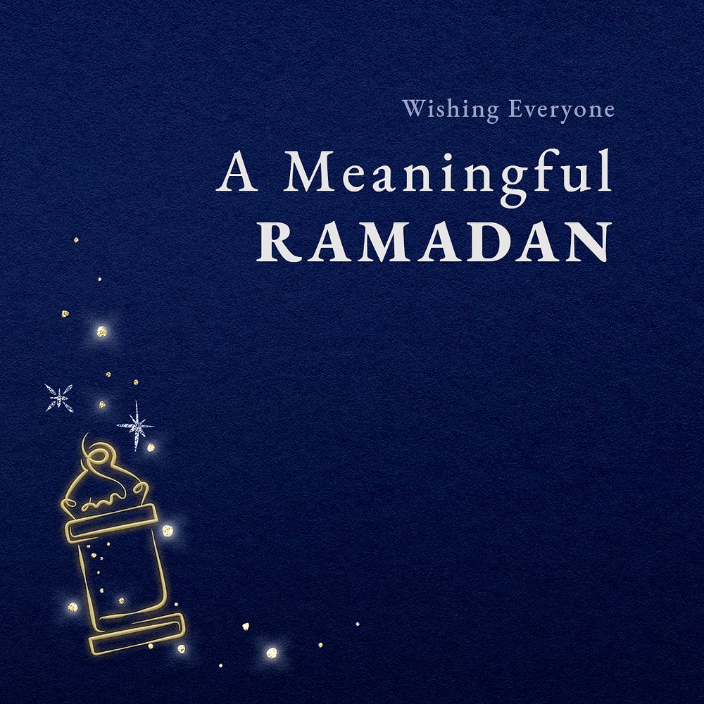 Editable ramadan template psd for social media post with minaret