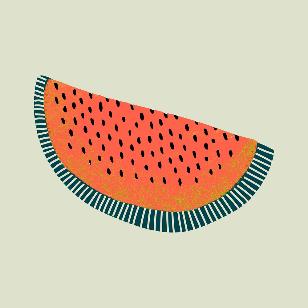 Watermelon psd colorful tropical fruit illustration