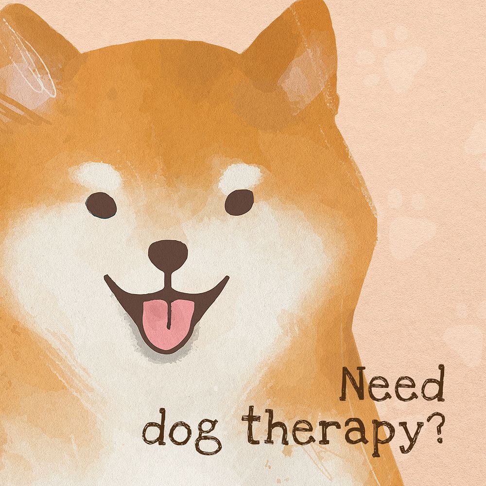 Shiba inu dog template psd quote social media post, need dog therapy