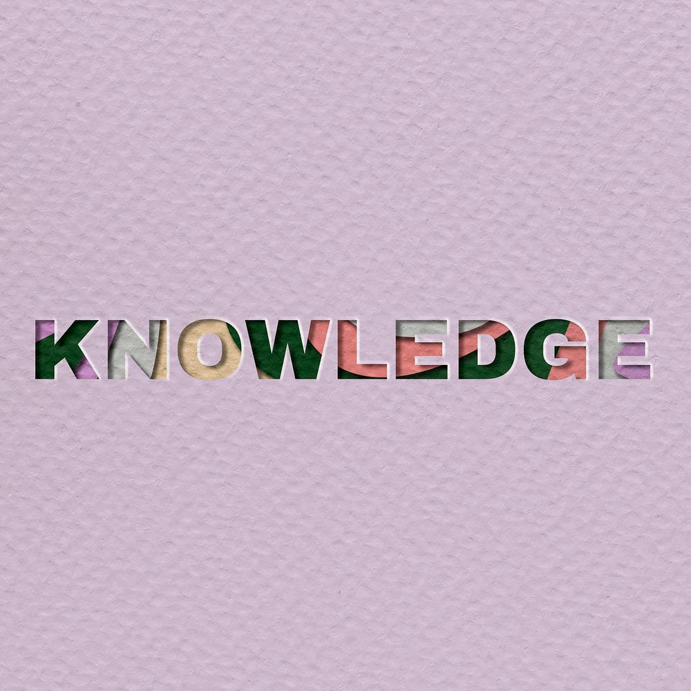 Knowledge typography in paper cut font