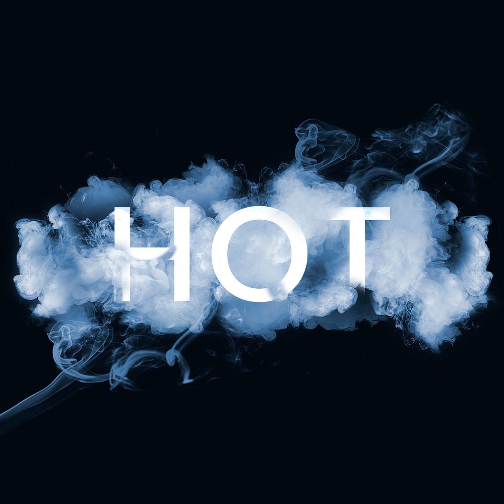 Hot typography in smoke font