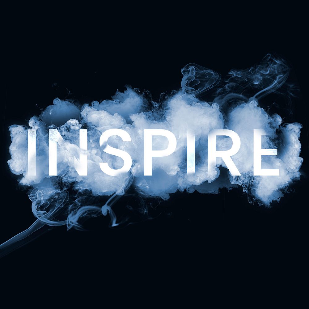 Inspire typography in smoke font