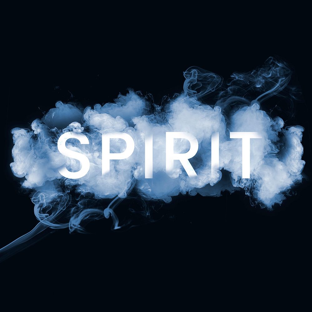 Spirit smoke typography on black background