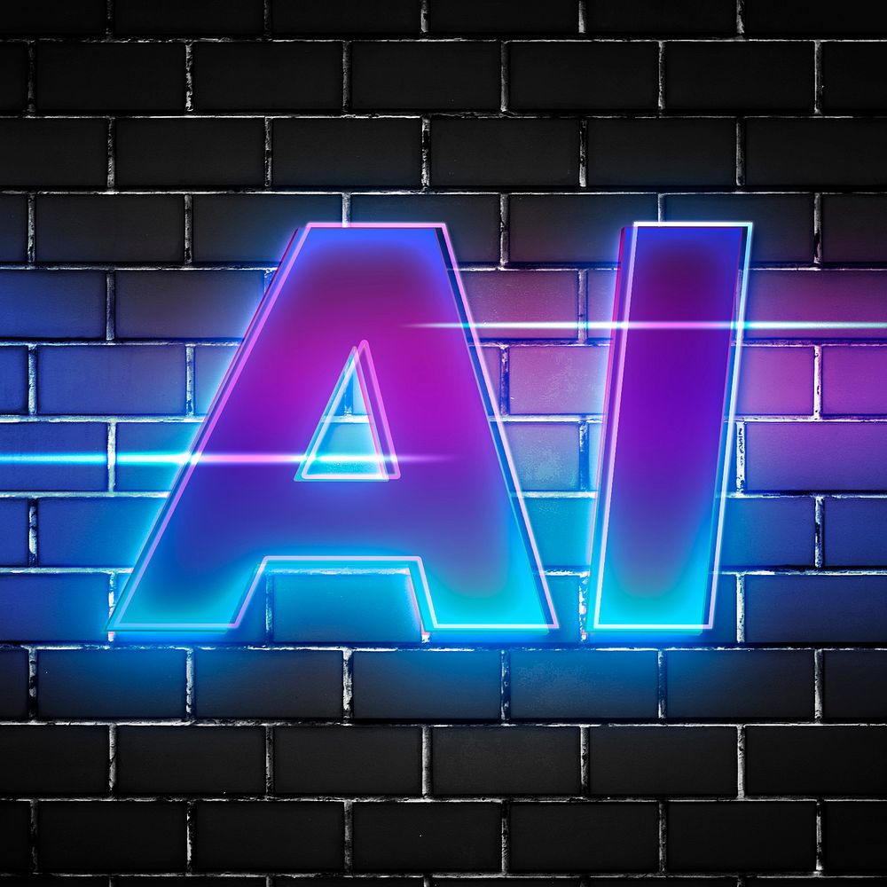 AI typography in 3d glow font