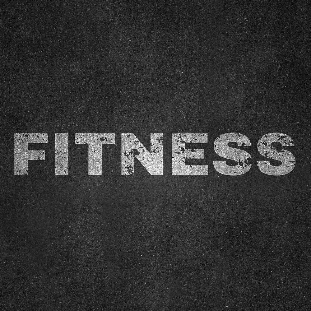 Fitness grunge style typography on black background