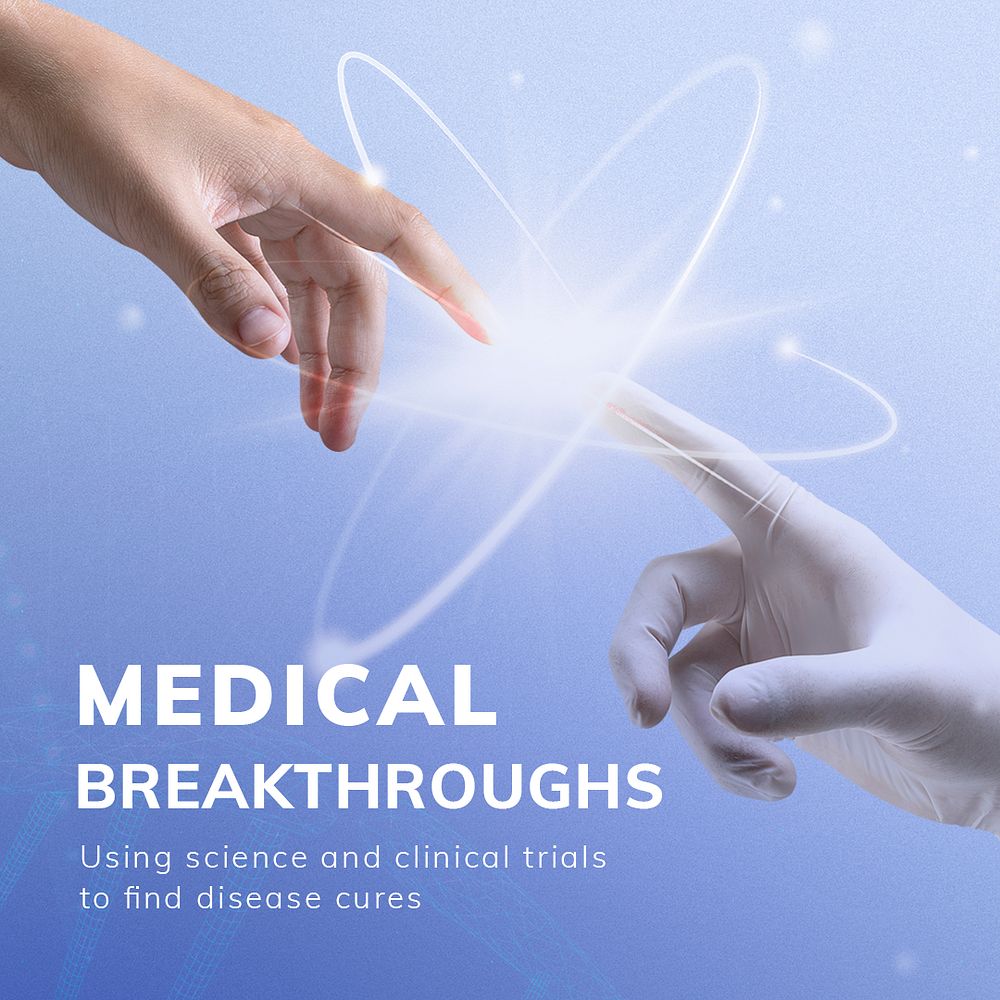Clinical trial science template psd medical breakthroughs social media post