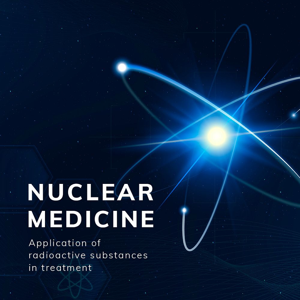 Nuclear medicine science template psd atom social media post