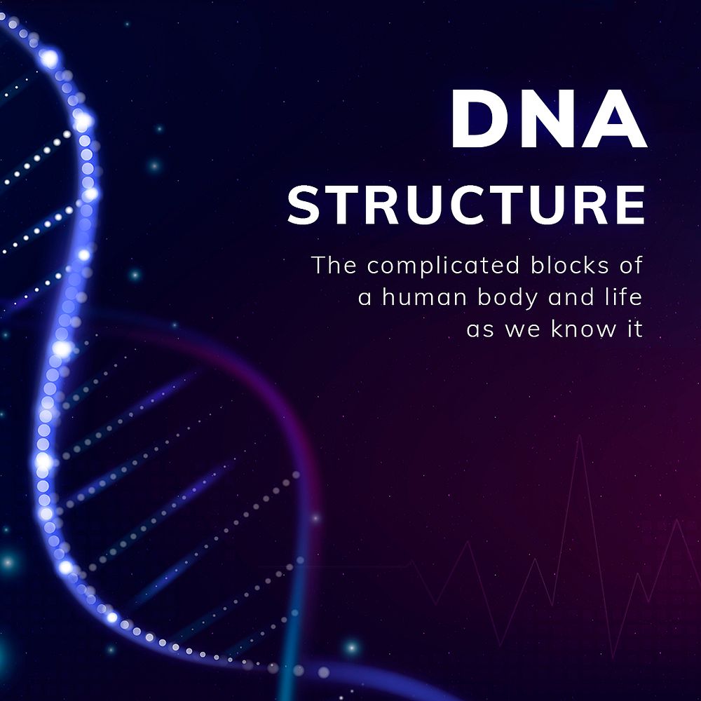 DNA structure biotechnology template psd social media post