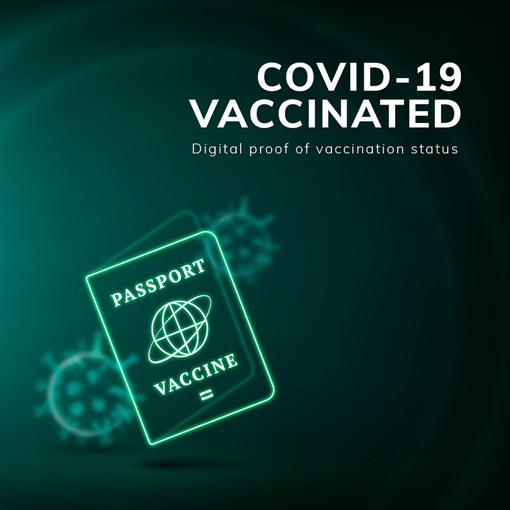Covid-19 vaccine passport template psd smart technology social media post