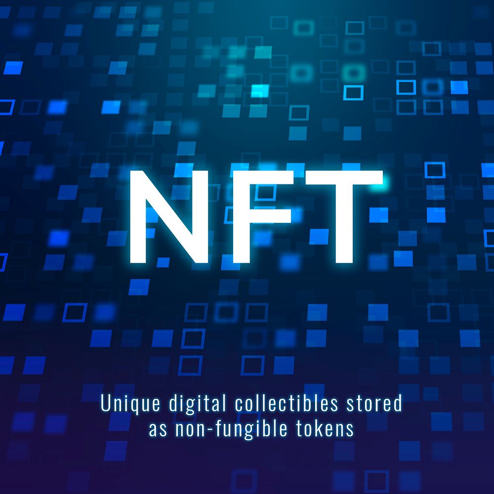 NFT crypto collectible template psd decentralized blockchain social media post