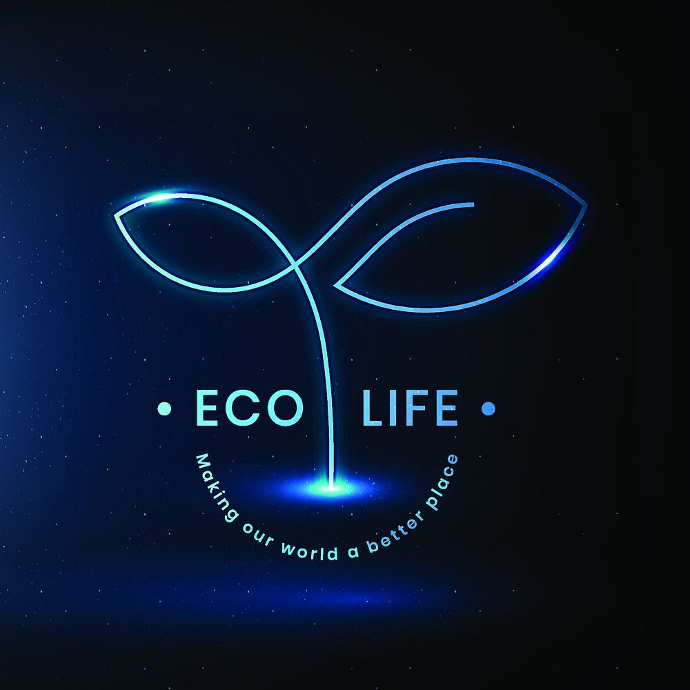 Eco life environmental logo vector with text