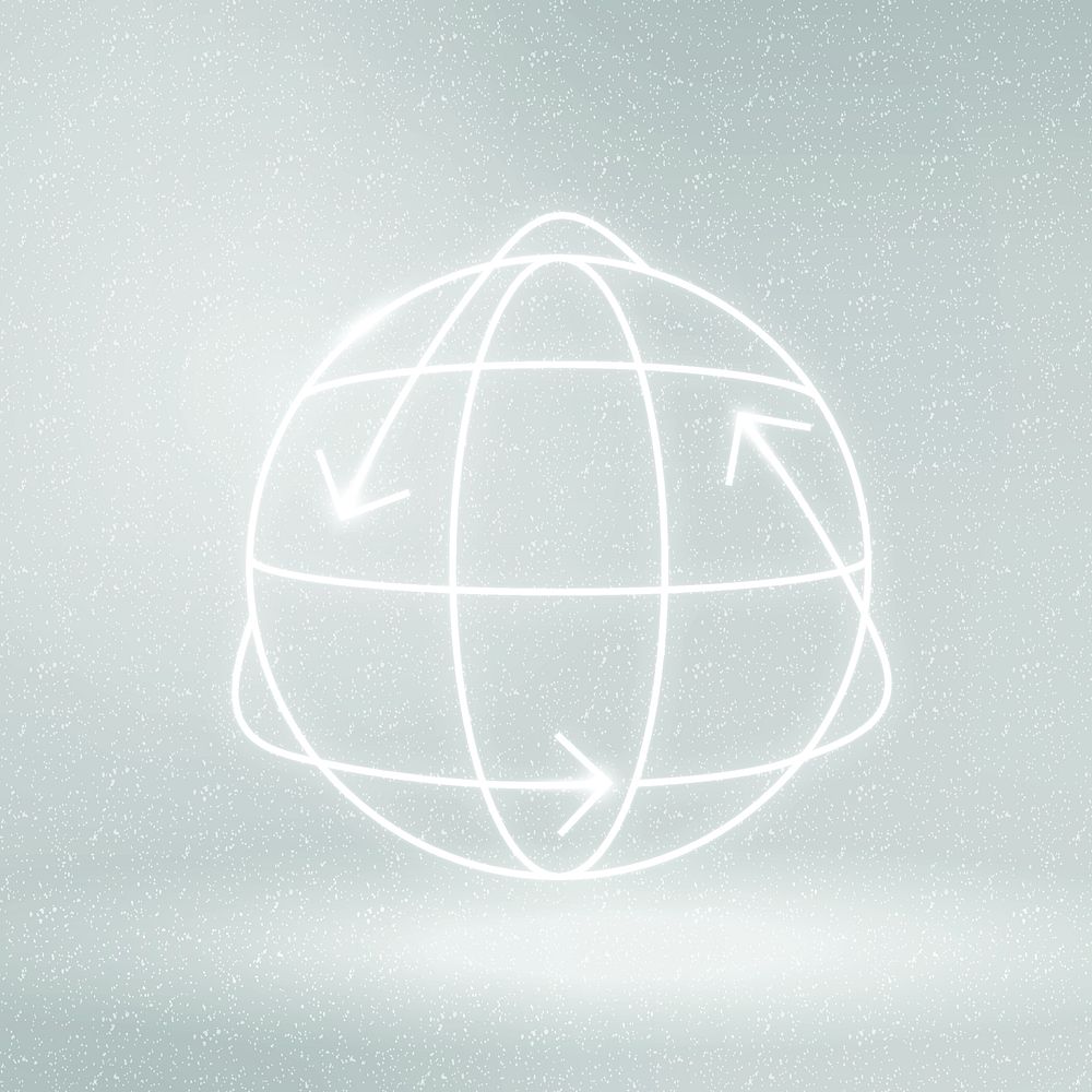 Globe icon vector environmental conservation symbol