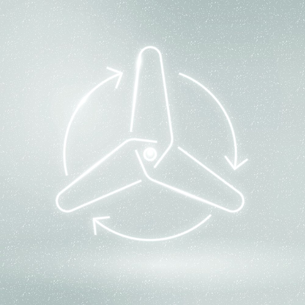 Wind turbine icon vector renewable energy symbol
