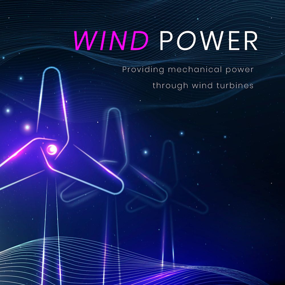 Wind power environment template psd clean technology banner