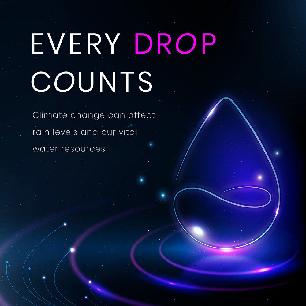 Every drop counts template psd environment technology banner