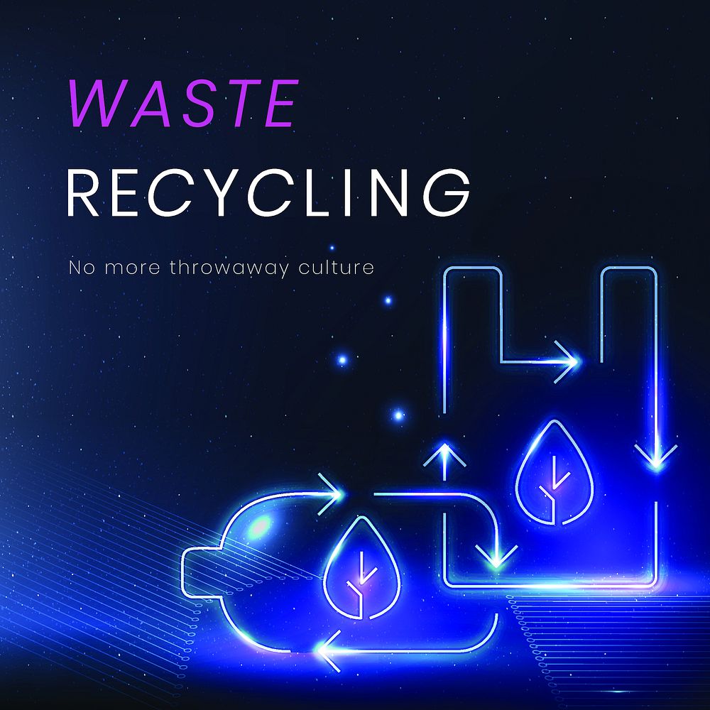Waste recycling environment template vector