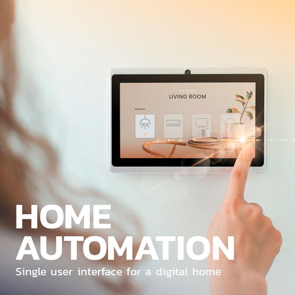 Home automation technology template psd innovation social media post