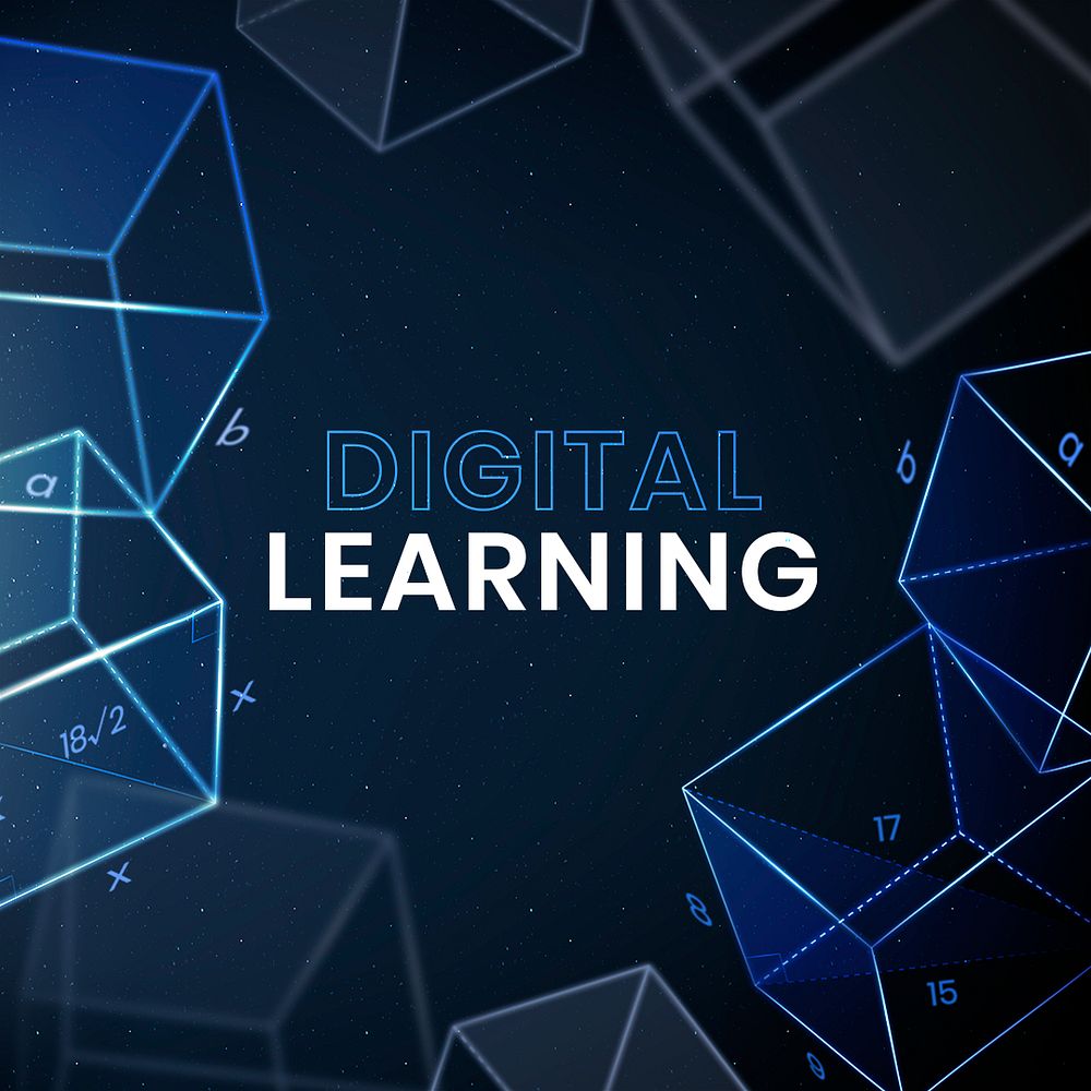 Digital learning education template psd technology social media post