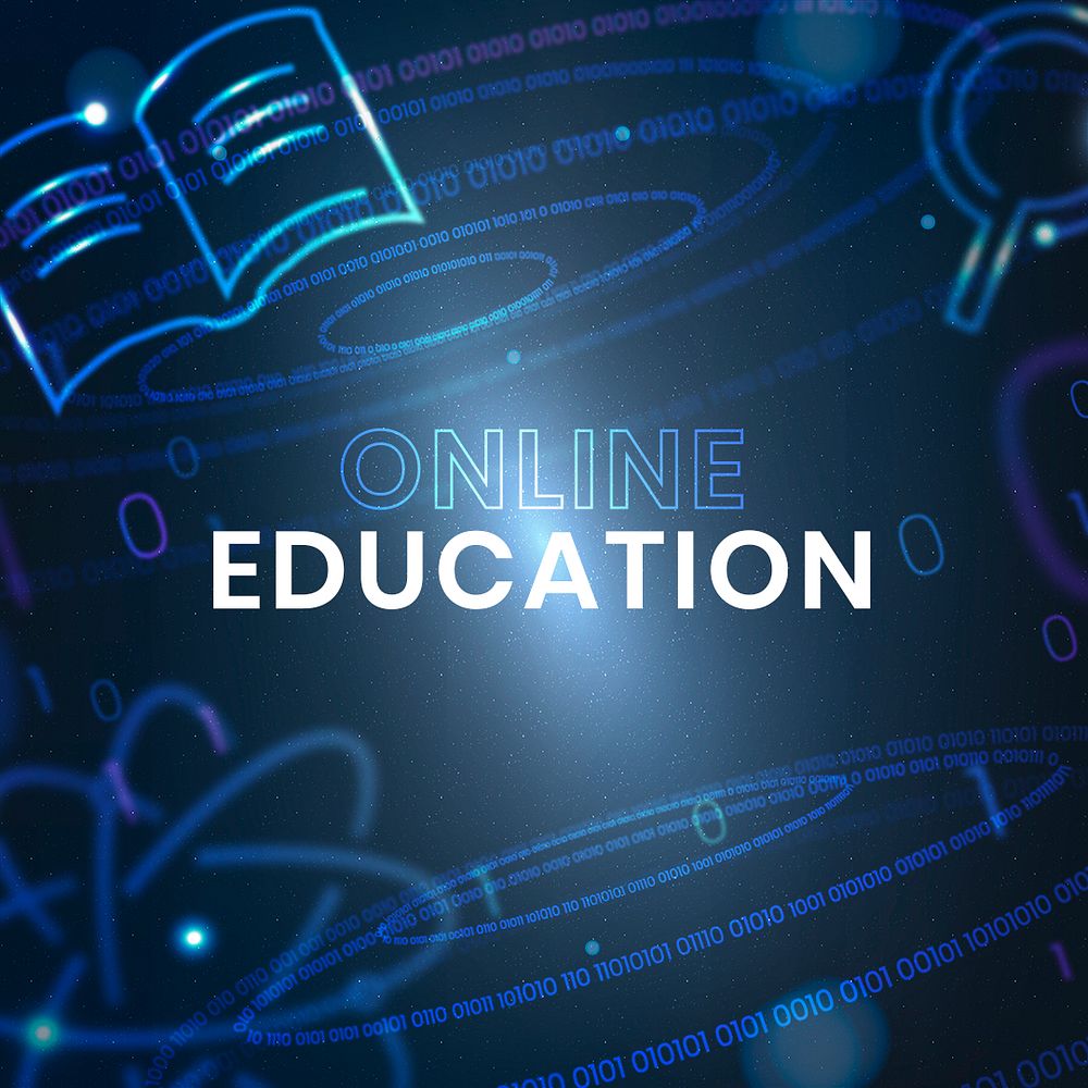 Online education technology template psd social media post