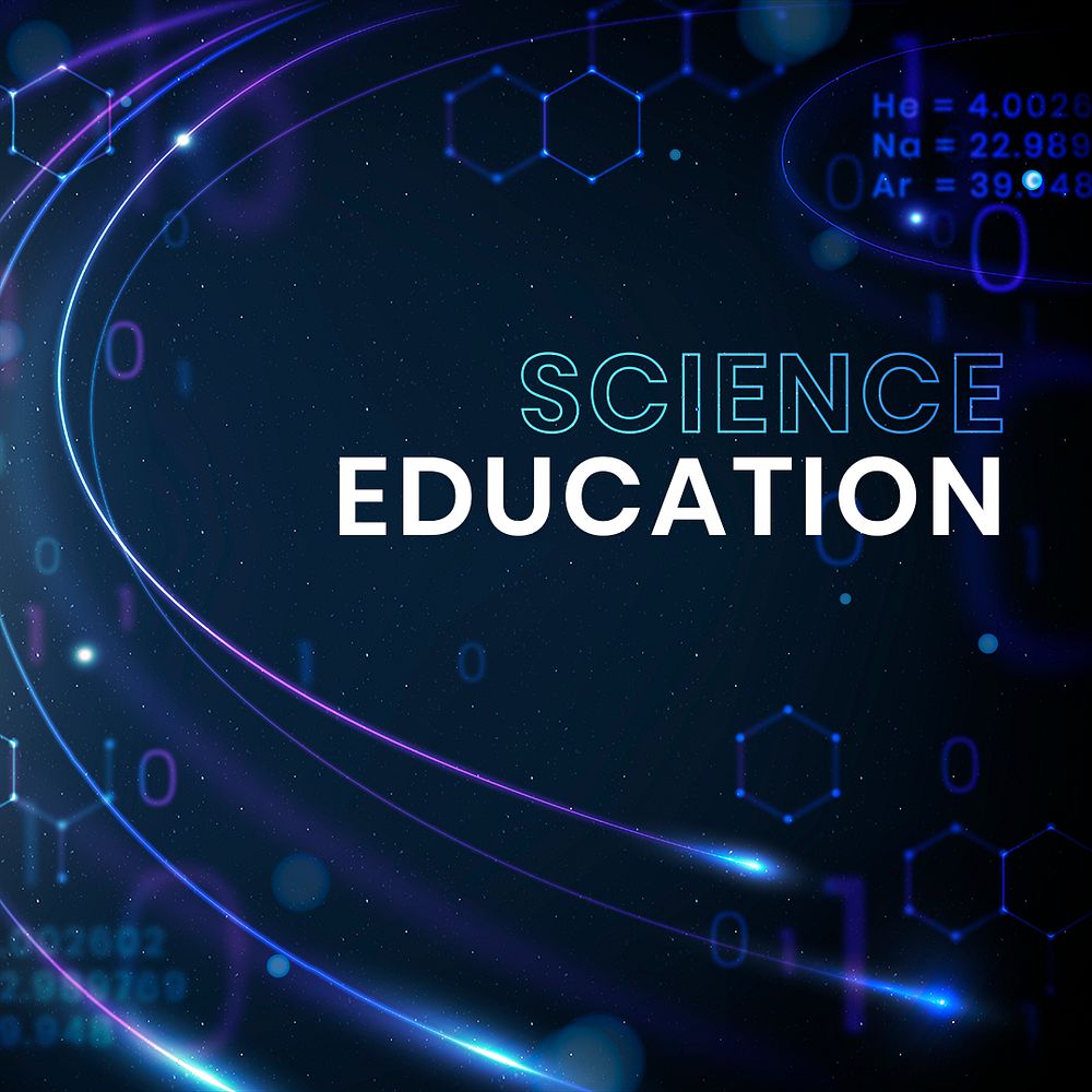 Science education technology template psd social media post
