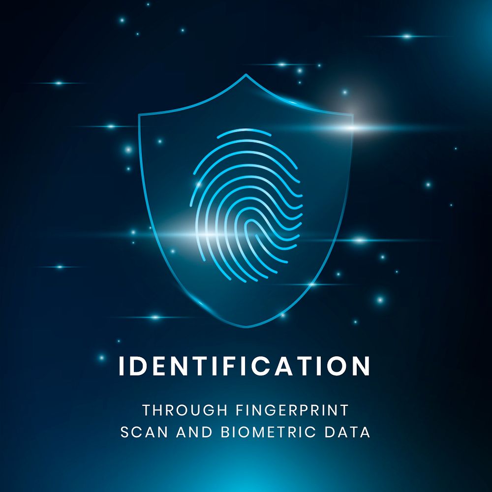 Biometrics identification technology template psd with fingerprint scanner