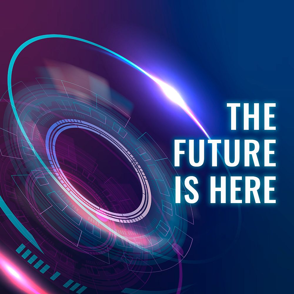 Future is here template psd AI technology social media post