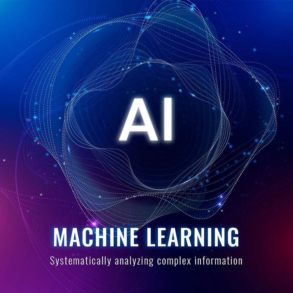 AI machine learning template psd disruptive technology social media post