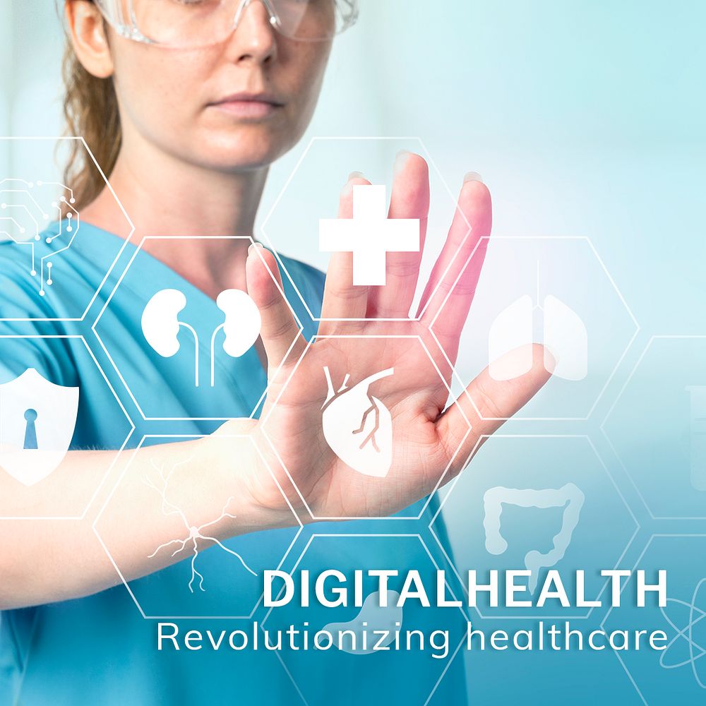 Digital health technology template psd