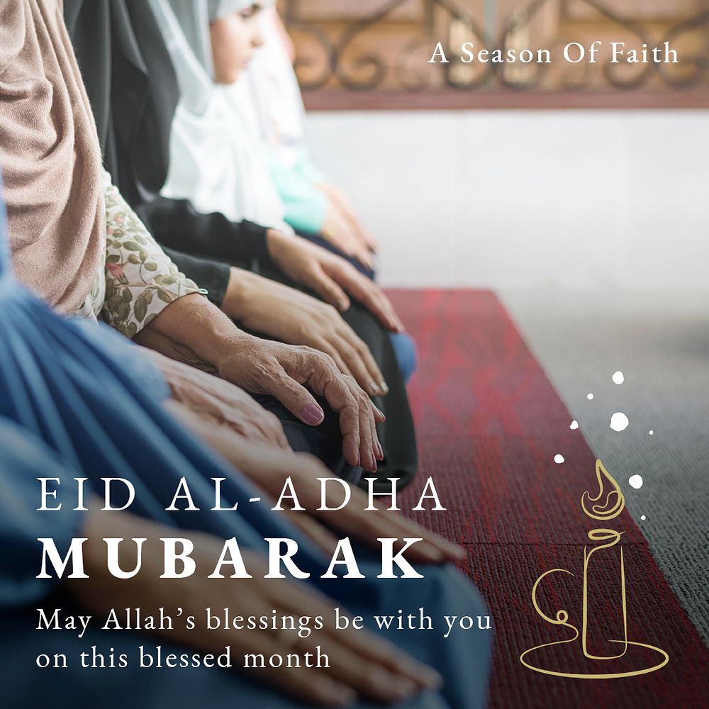Ramadan greeting banner template psd Eid al-Adha social media post
