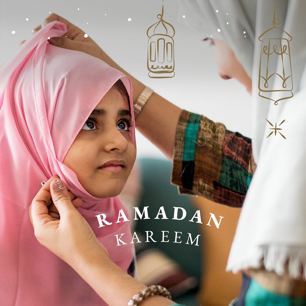 Ramadan Kareem greeting template psd for social media post