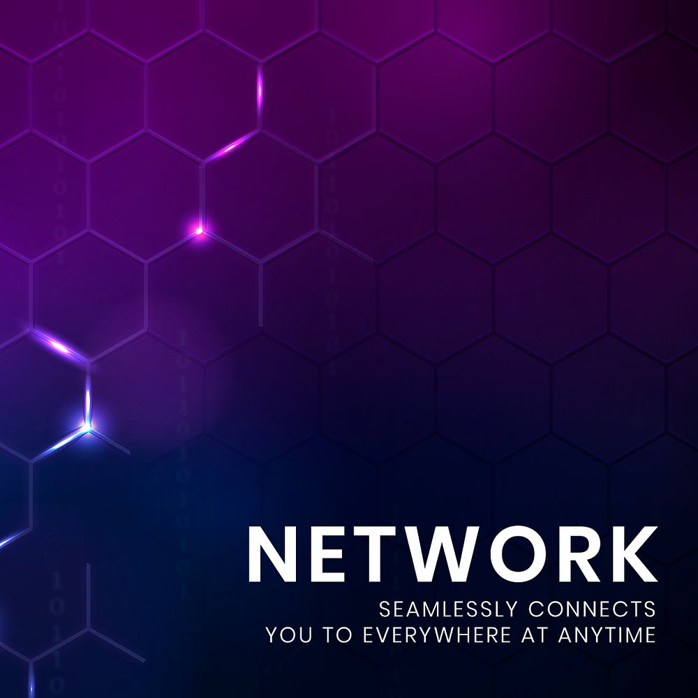 Network technology template psd with digital background