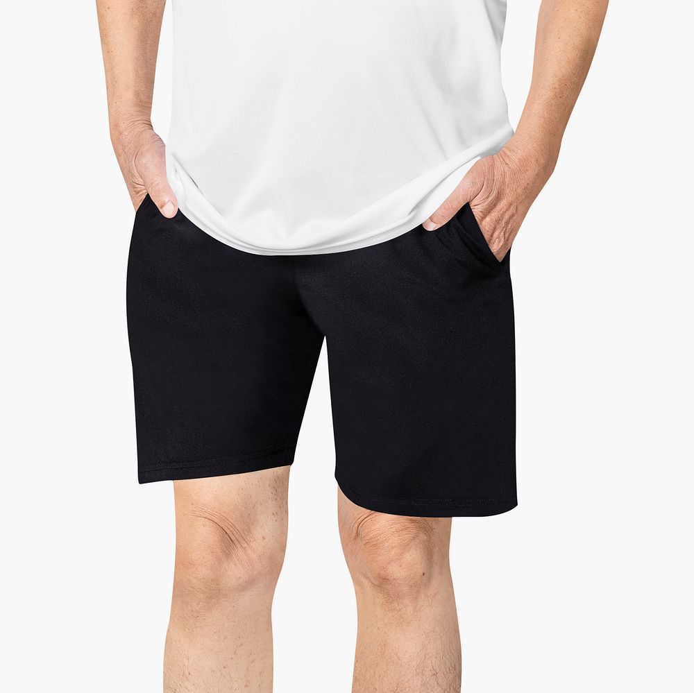 Black shorts psd mockup men’s apparel