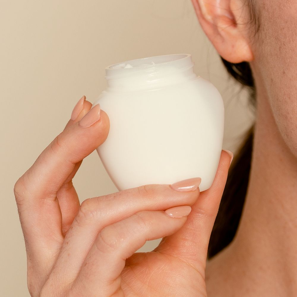 Blank face cream jar, beauty product
