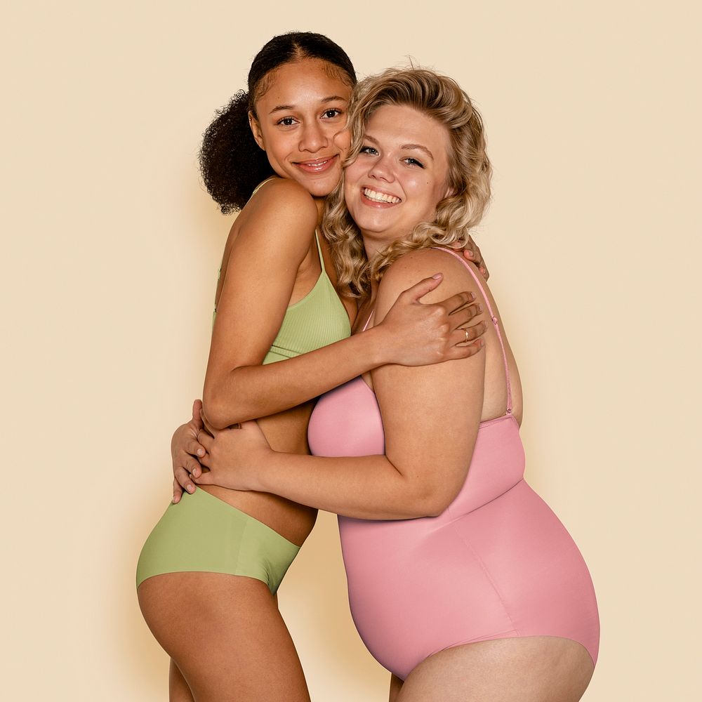 Two women in summer swimwear 