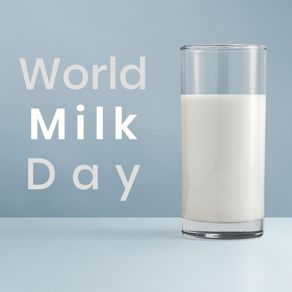 World milk day social media template mockup