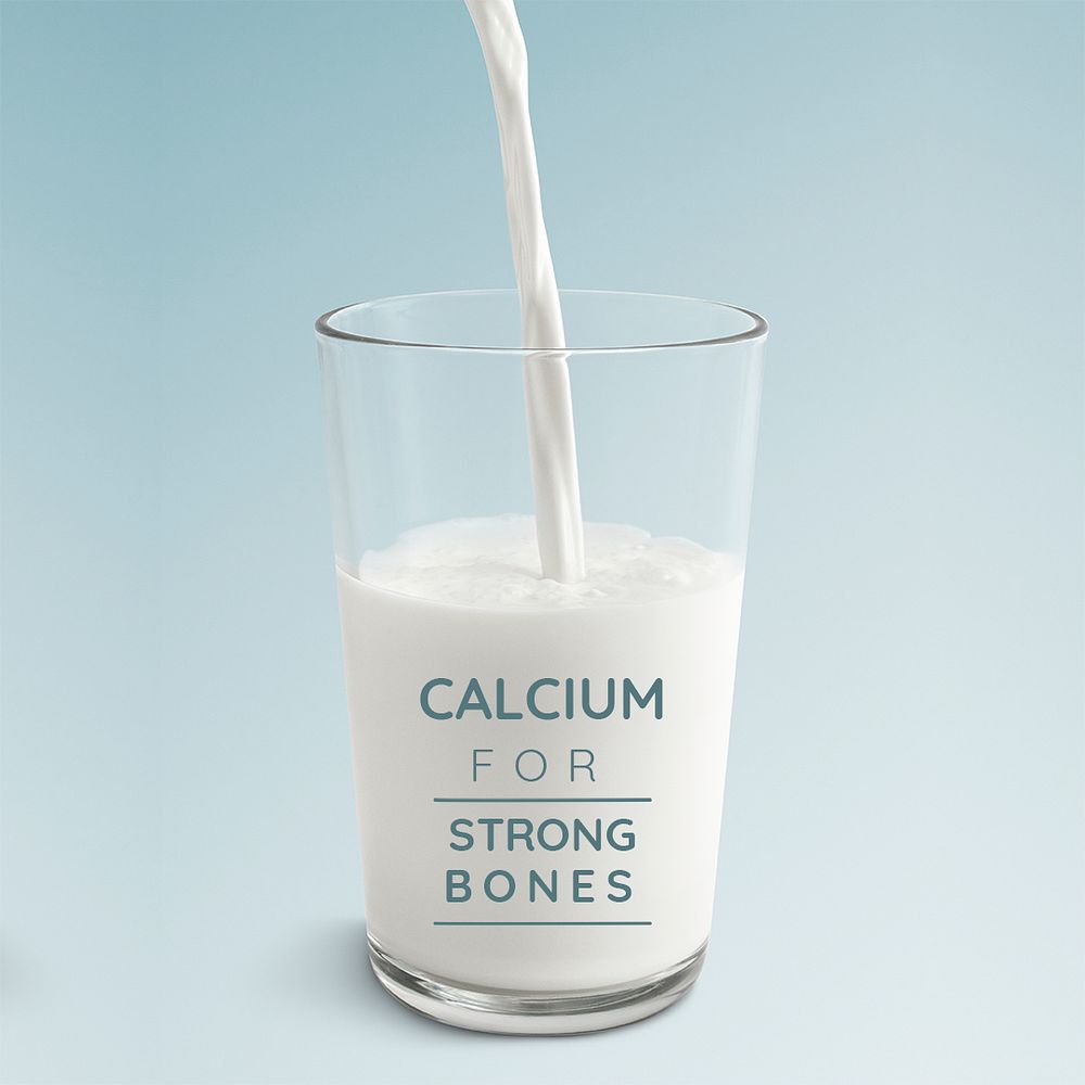 Calcium for strong bones social media template mockup