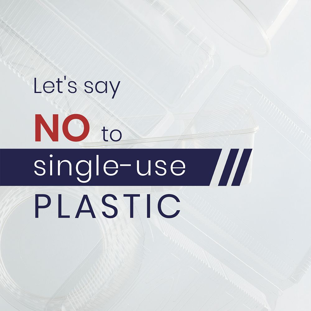 Let's say no to single-use plastic social media template mockup
