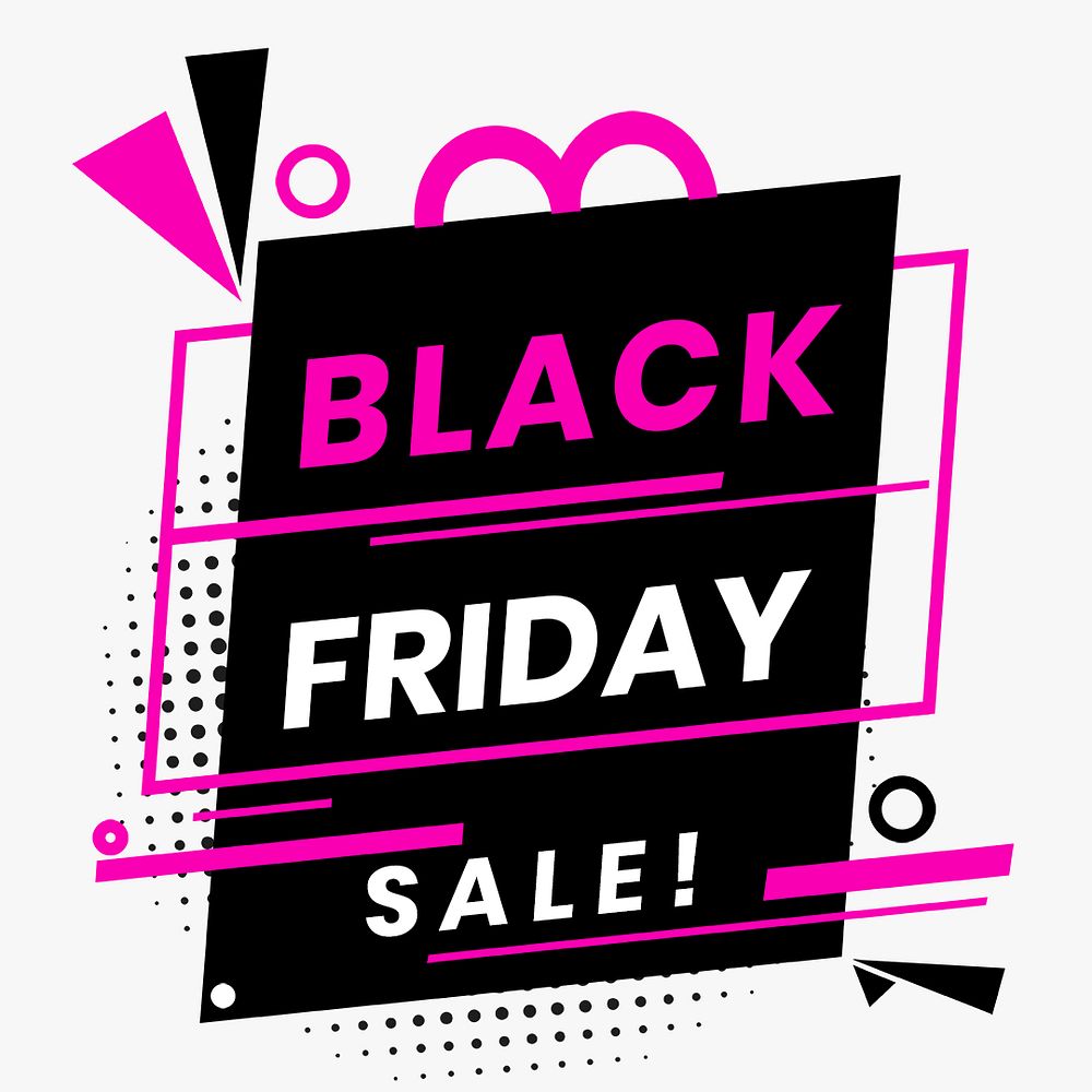 Pink psd Black Friday sale! halftone bold text template