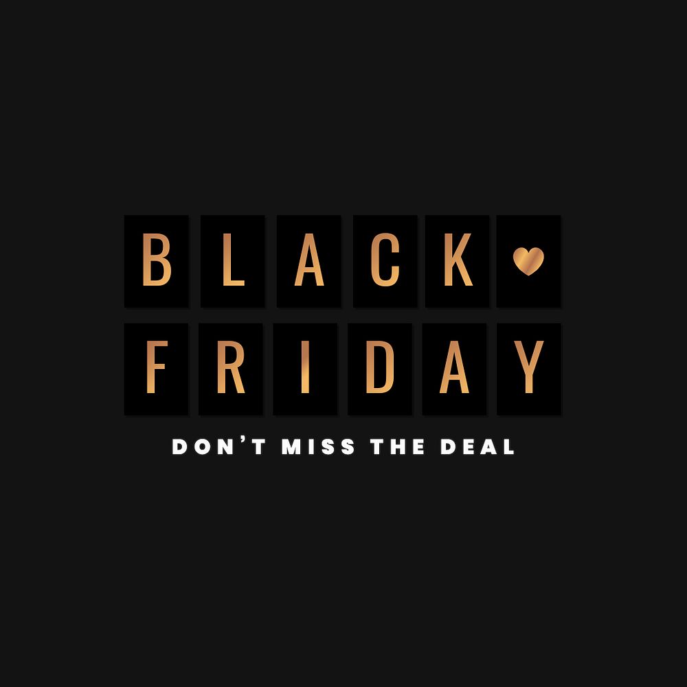 Black Friday psd gold metallic text promotional ad template