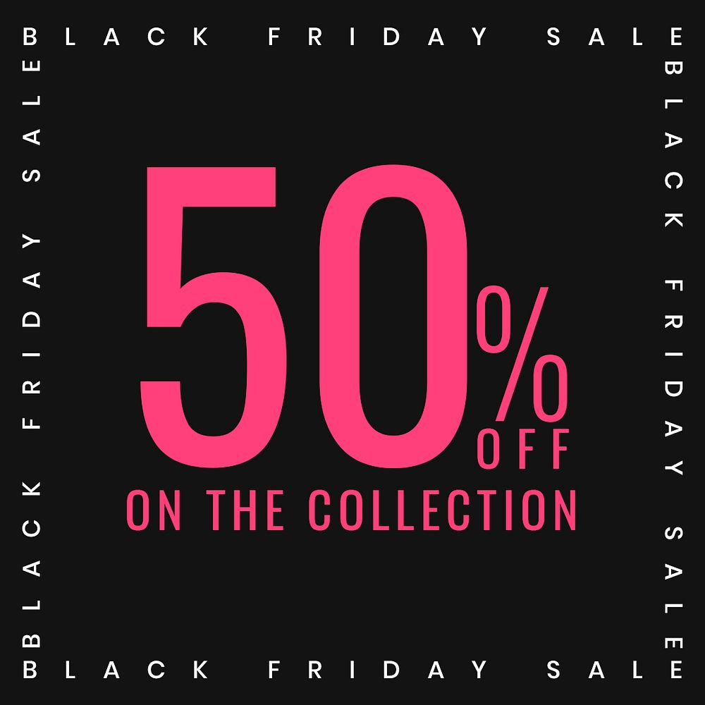 Pink 50% off psd sale advertisement poster template