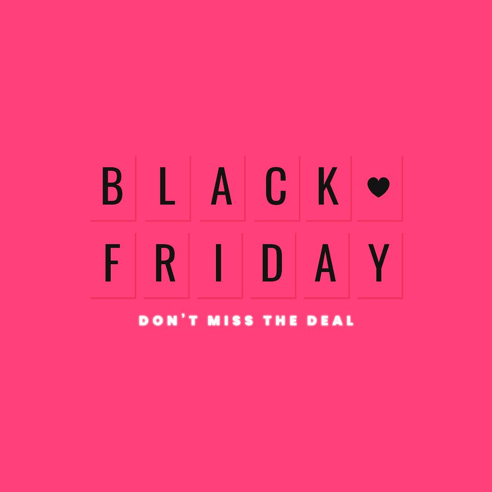 Pink psd Black Friday promotion advertisement template