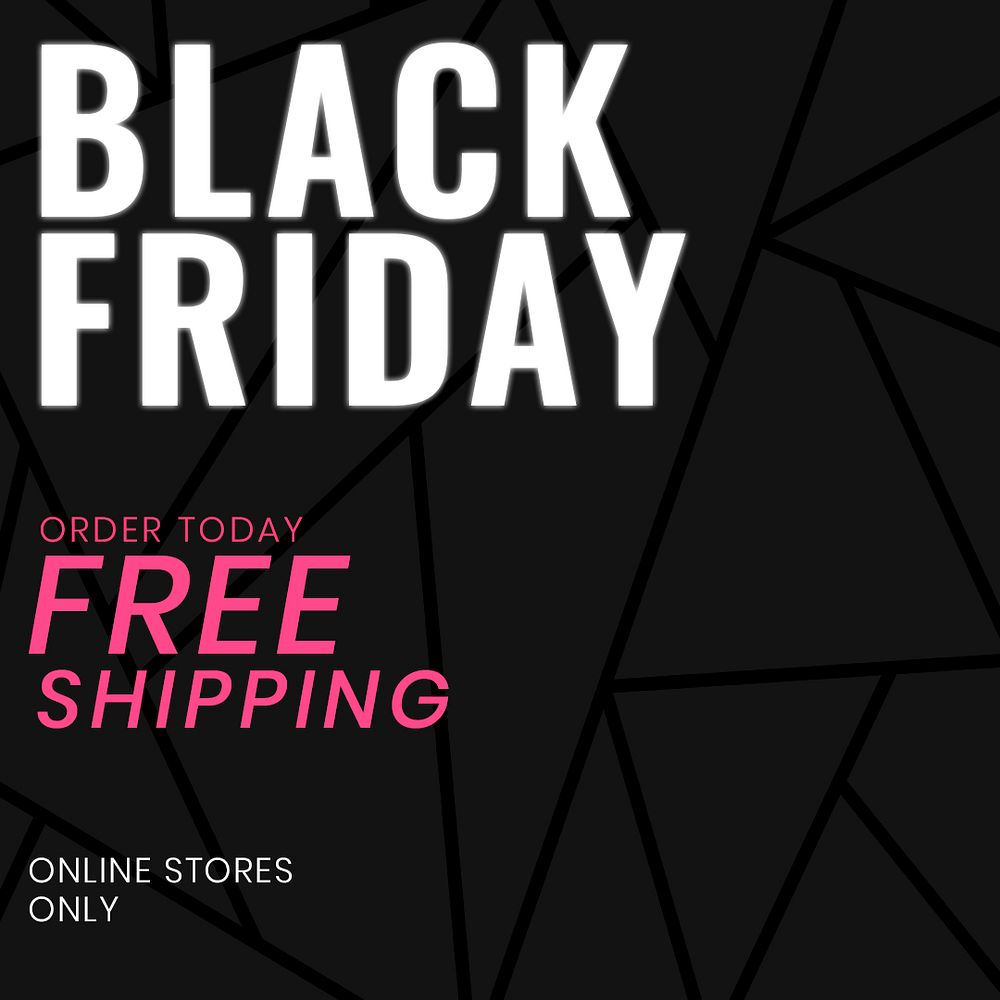 Black Friday psd free shipping sale announcement template