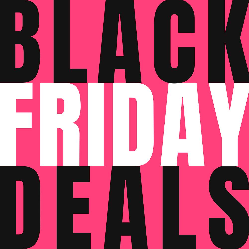 Black Friday deals psd bold font pink advertisement template