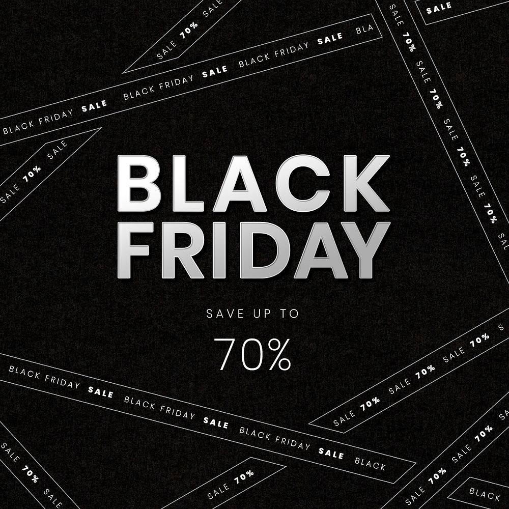 70% off Black Friday psd cross tape sale ad template