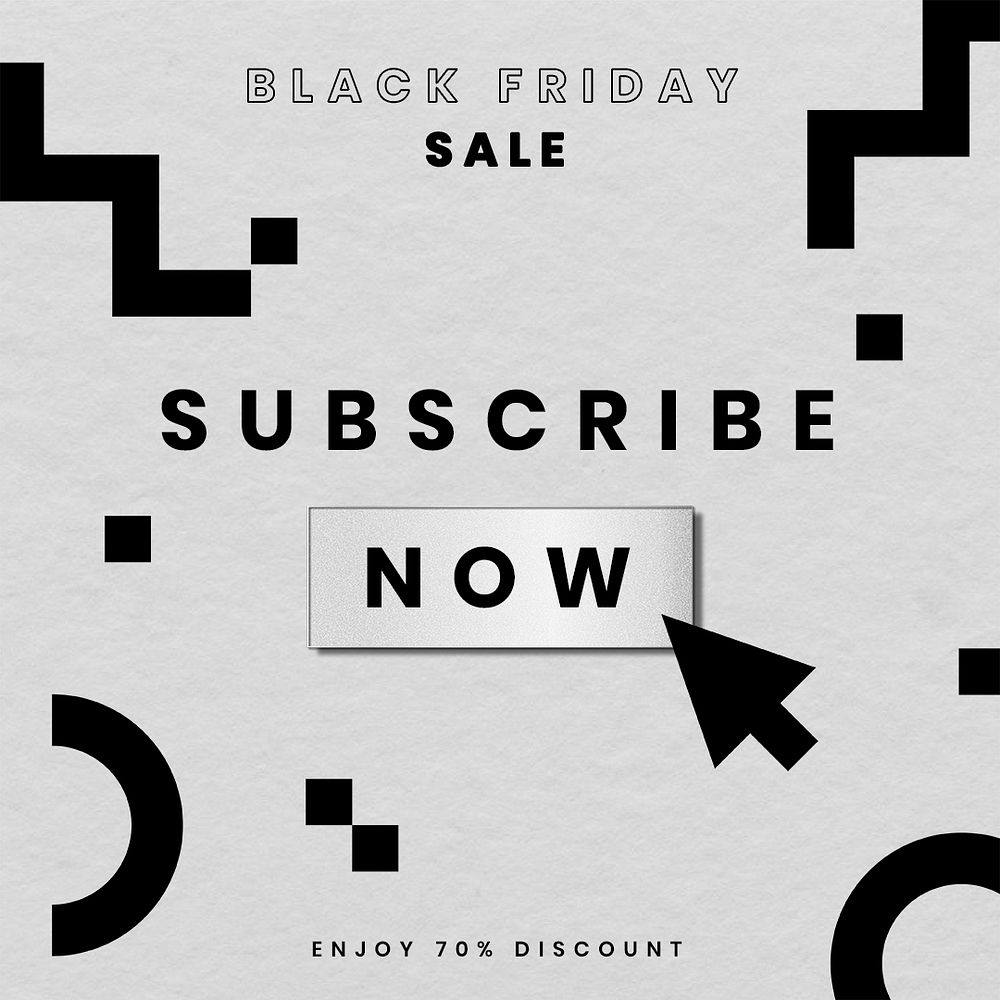 Subscribe now Black Friday psd sale announcement template