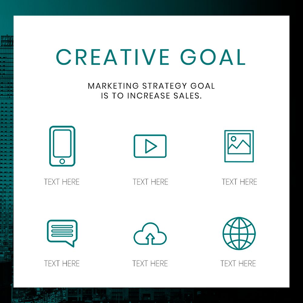 Social media creative goal psd business editable template