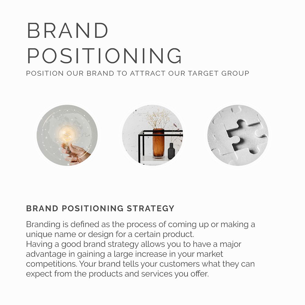 Business brand positioning psd editable template